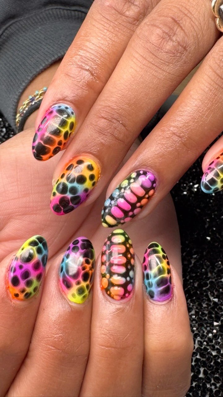 Rainbow bubble neon hard-gel set